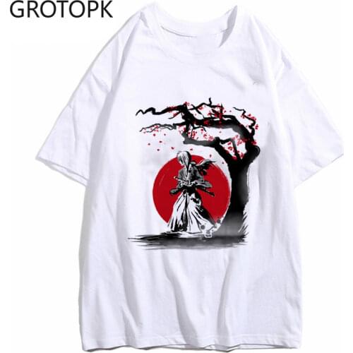 Rurouni Kenshin Samurai X Himura Anime Manga Unisex Tshirt Tees New Arrival Male T Shirt Casual Boy White T-Shirt Tops Harajuku