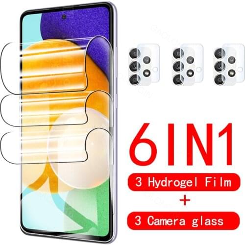 6 in 1 Hydrogel Film On For Samsung Galaxy A52 Full Screen Protector Sumsung A52 A72 A42 A32 A12 Lens Protective Film Not Glass