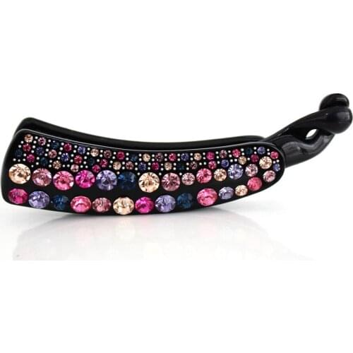 Banana Hair Comb - Hairpins for Women Lady Rhinestone Hair Ornament - Cellulose Acetate Hair Accessory Tiara - Hair Barrette