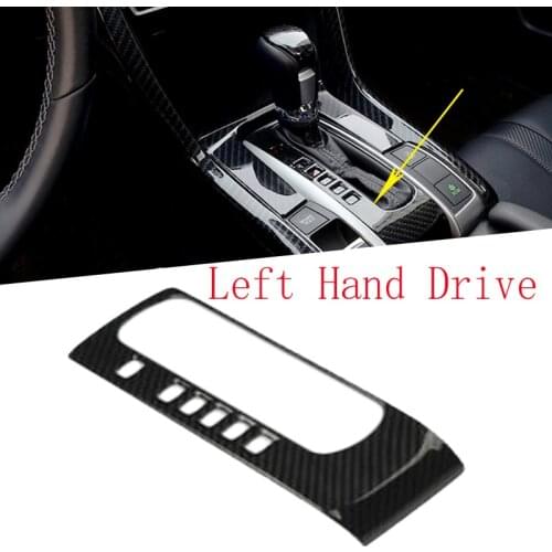 Carbon Fiber Interior Mouldings Gear Shift Panel Cover Trim Decal For Honda Civic 10th 2016 2017 2018 2019 LHD