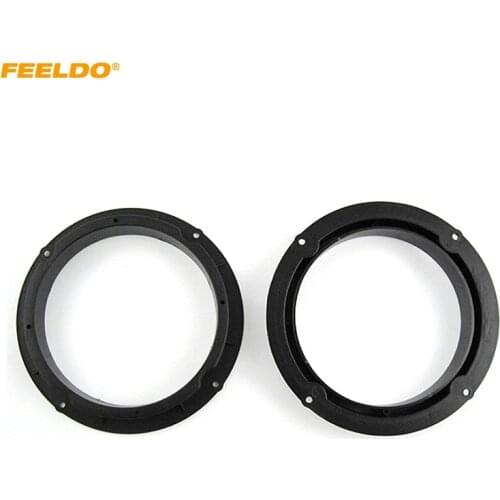 FEELDO 2PCS Car Front Door Speacker Mats For KIA Sportage Hollow Speaker Protection Pad Audio Horn Fitting Ring Set#6045