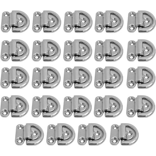 MagiDeal 24pcs Folding Pad Eye Deck Lashing Ring Staple Cleat for Trailer