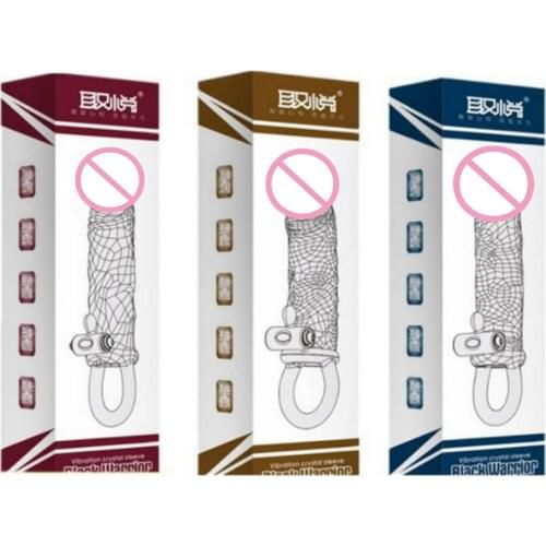 Man Penis Extender Dildo Sex Toys Condones Realistic Condoms for Men Penis Vibrator Sleeve Reusable Vibe Condoms Extend