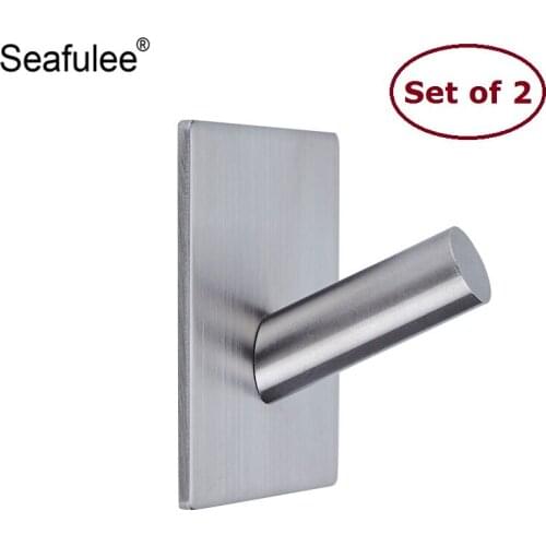 2x 304 Stainless Steel Clothes Wall Hooks Bathroom Towel Single Coat Hanger Kitchen Holder Robe Hooks Home Accessory