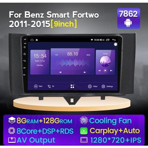 Android 6+128G Car GPS Navigation for Mercedes Benz Smart Fortwo 2011-15 Auto Stereo Multimedia Player Radio Recorder Head Unit