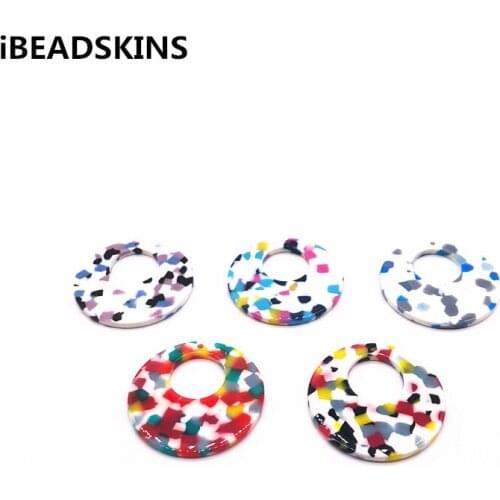 New arrival! 35mm 50pcs/lot acetic acid round shape charm for earrings accessories/Earring parts Jewelry Findings making