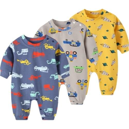 Newborn Baby Clothes Autumn Cartoon Animal Baby Jumpsuit Long Sleeve O Neck Cotton Romper Girls Boys Costume Baby Wear For 0-12M
