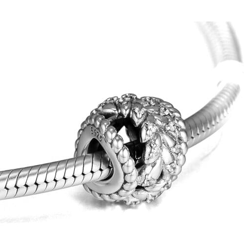 Fits for Pandora Charms Bracelets Dazzling Grain Swirls Beads 100% 925 Sterling Silver Jewelry Free Shipping