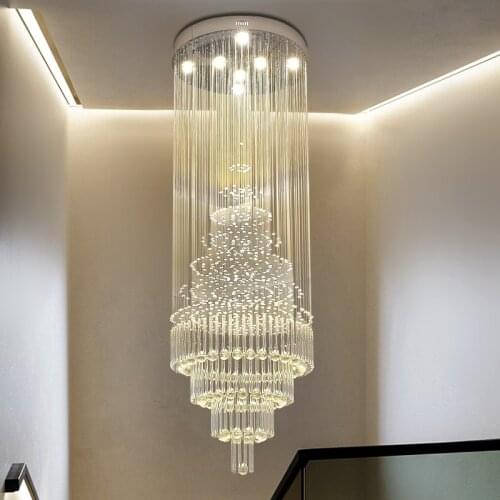 Ceiling Chandelier For Villa Loft Living Room Crystal Light Modern LED Chandeliers Multi Layers Suspension Lamp Indoor Lighting