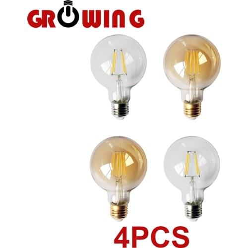 4pcs/lot Chrismas Hot Size Filament Bulb G80 E27 6w Bombillas 220v-240v Chrismas Decor Vintage Lamp Home Decoration