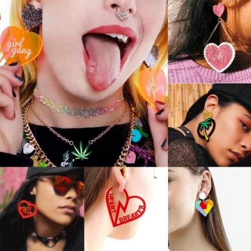 Earrings For Women Kelly Earrings Fashion Charm Exaggerated Eardrop Trendy Hip Hop Girls Gift Cute Sweet Heart Exaggeration