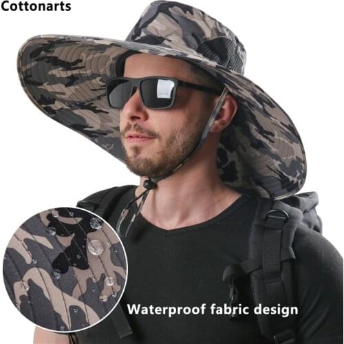 15CM Oversized Brim Sun Hat Summer Anti-UV Fishing Hats Bucket Hat Mens Outdoor Travel Breathable Mesh Shade Caps Sombreros De