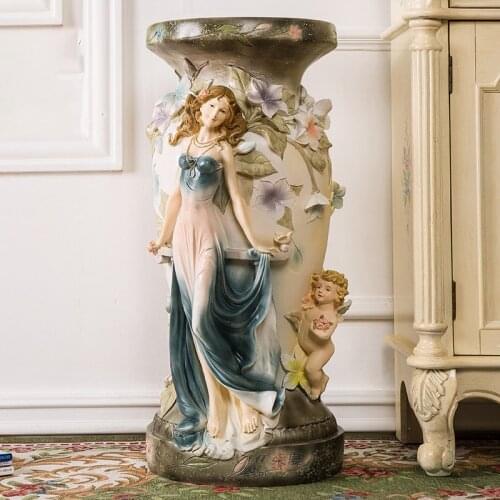 Nordic Large Floor Angel Roman Column Resin Accessories Home Livingroom Ornaments Crafts Cinema Cafe KTV Sculpture Decoration