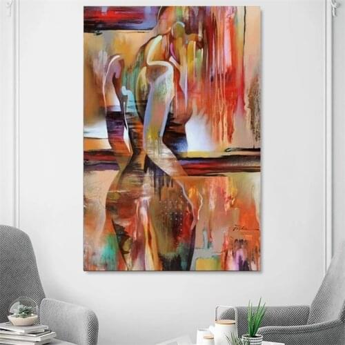 Modern Abstract Sexy Body Art Canvas Print Painting Wall Art African Womens Posters and Prints Mural for Family Living Room