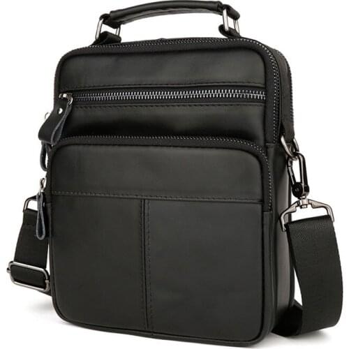 Man Handbag Genuine Leather Men Message Bags For IPad Flap Bag Travel Handbag Zipper Business Male Shoulder Bag Phone Bag