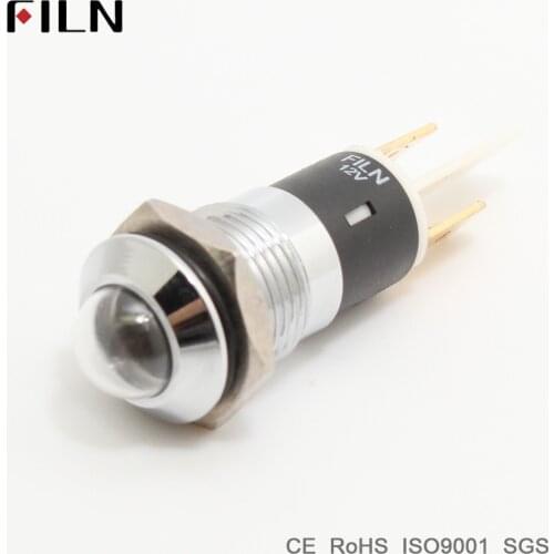 FILN FL1M-14SJ-1 12V 24V 220v red blue green white led Metal Indicator 14mm pilot Signal light lamp