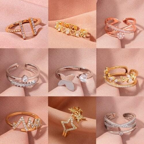 TYLFNL Rings With Crystals