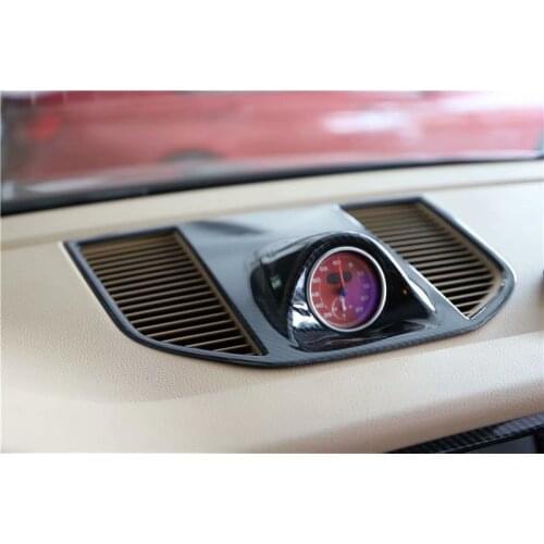 Carbon Fiber ABS Car Dashboard Container Box Clock Frame Cover Trim Car Sticker For Porsche Macan 2014-2020