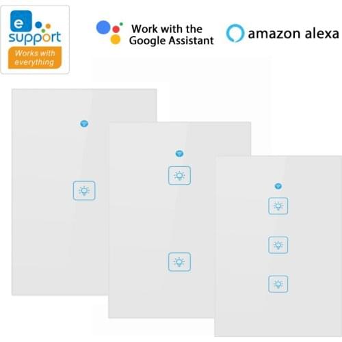 WiFi US Smart Switch 90-250V 120 Model With RF Function 2A/gang Timing EWeLink APP Voice Control Work With Alexa Google Home