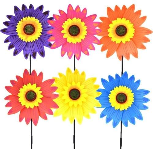 1pcs Sunflower Windmill Wind Turbine for Lawn Garden Party Decoration
