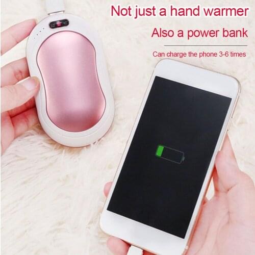 Portable Hand Warmer 10000 MAh USB Power Bank Handwarmer Pocket Massage Display Multifunctional Winter Warm On Sale