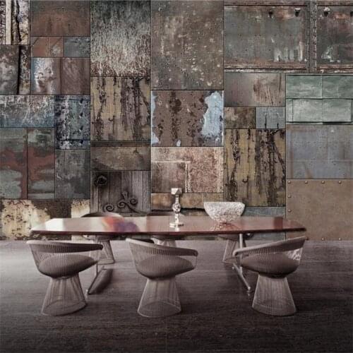 Wellyu Custom 3d wallpaper retro iron background wall living room restaurant coffee shop decorative painting papel de parede 3d