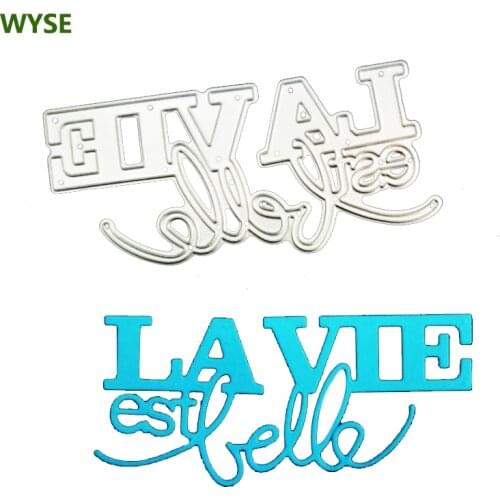WYSE Metal Cutting Dies French Word La vie est belle Dies Scrapbooking letter Die cut for DIY Card Craft template supplies