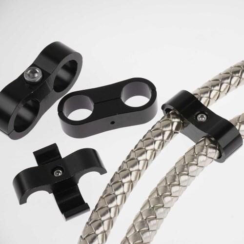 Line Separator Clamp Universal Pipe Fixing Clamps Divider Line Separator Aluminum Tube End Fitting for Gas Oil Fuel Water Line