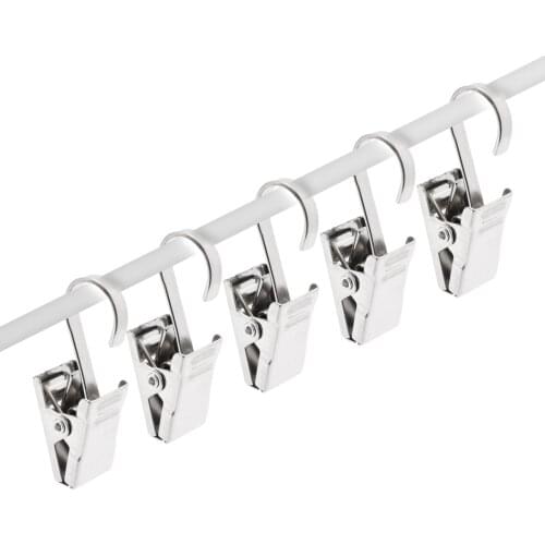 1-40Pcs Curtain Clips Clothes Pegs Stainless Steel Clips Coat Pants Laundry Drying Hanger Rack Washing Towel Holder Shark Clips