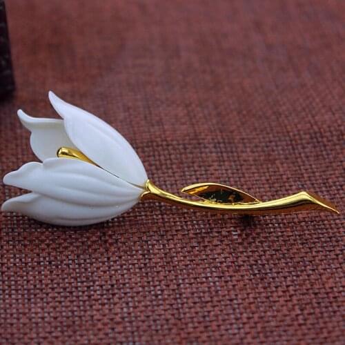 Fashion Womens Jewelry Tulip Flower Brooch Euramerican Style Girl Gorgeous Elegant Retro Clothing Accessories