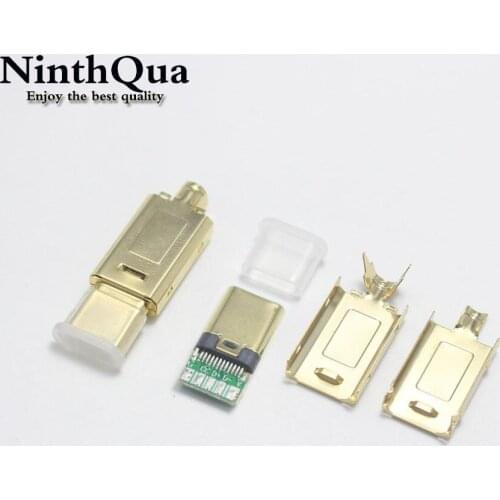 1/2/5set Gold-plated OTG USB 3.1 5P Type C Male Plug Welding USB-C 4 in 1 DIY Repairs Cable Charger Connector for Phone ect