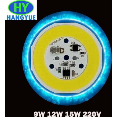 1 Pcs 9W 12W 15W LED light Chip DC 220-240V High Power COB Integrated Diode LED lamp Chip light Beads DIY Floodligh
