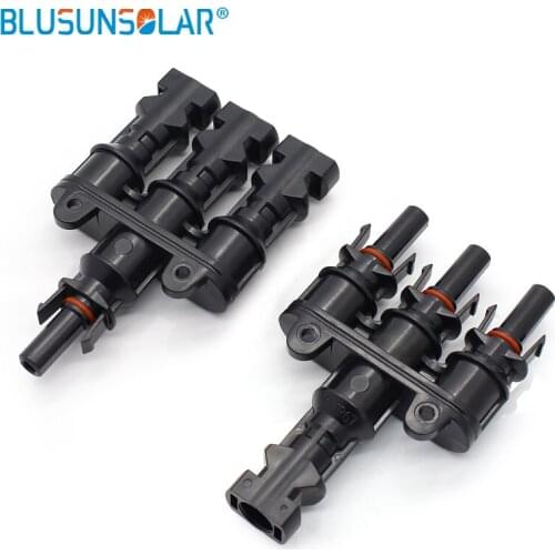 10 pairs lot approve IP67 MSOLAR PV Triple Branch (1 to 3 way) Solar Panel plugs Cable end Connector Pair Parallel Set