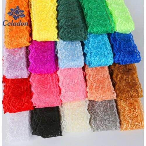 10Yard/lot Lace Ribbon Trim Fabric Width 40mm Embroidered Lace Trim For Sewing Decoration DIY Garment Accessories