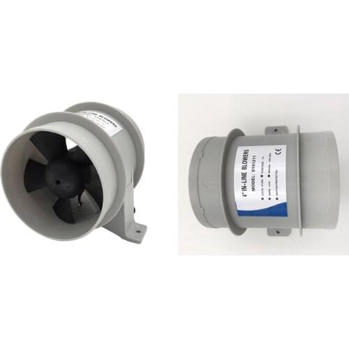2x Marine Electric Turbo in Line Bilge Blower 4 inch 100mm Diameter 12V - Waterproof