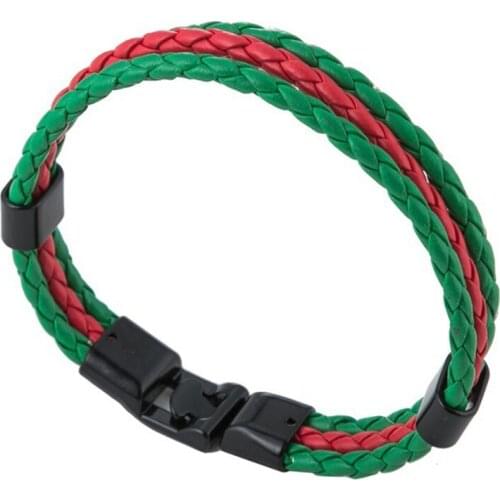 2021 Trendy Genuine Leather Bracelets Punk Rock Men Stainless Steel Multilayer Braided Rope Winding Bracelet For Women Male Gift