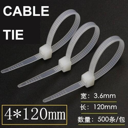 4*120mm 3.6mm width 120mm length Nylon Cable Tie White/Blakc Wire Zip Self-locking Latching type High quality 500PCS/lot