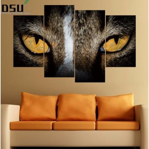 4pcs/set Animal Eyes Combination Wall Stickers Home Decor Removable Personality Wall Decal 3D DIY Poster Self-adhesive Art Mural