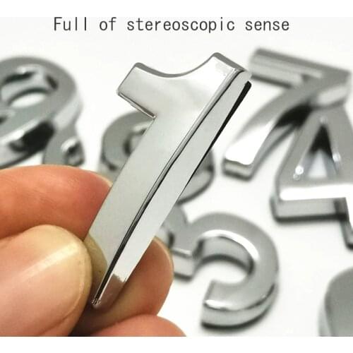 3.5cm Address Number 3D Digits Numeral Plate Plaque Sign Sticker for Door Family Hotel Apartment Home Street House Door Number