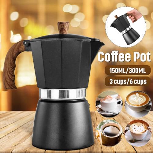 Aluminum Coffee Maker Moka Pot Espresso Percolator Pot Moka Coffee Pot 150/300ml Percolator Pot Practical