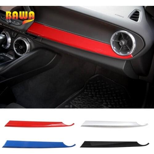 BAWA Car Front Co-pilot Passenger Seat Panel ABS Decoration Trim Interior Stickers For Chevrolet Camaro 2017 Up Car stickers
