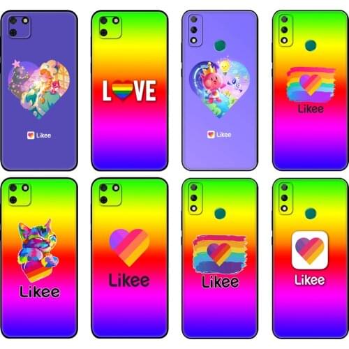 Black tpu Case For Huawei Y9S Y6S Y8S Y5P Y7P Y8P Case For Huawei Y5 lite Prime Y6 2019 Cover Likee Cute cartoon cat love heart