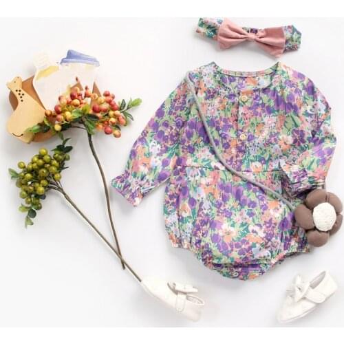 Baby clothes hot selling baby clothes jumpsuit broken flower newborn clothes spring and autumn baby crawl long sleeves