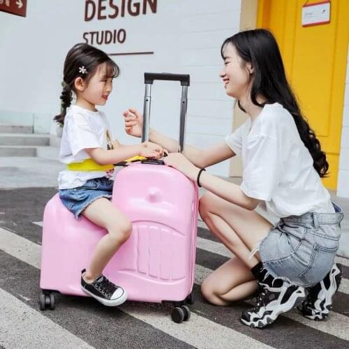 Kids Fashion Rolling Luggage boy Cute Trolley Suitcases On Wheels Children Carry On suitcases girls cartoon Riding trolley case