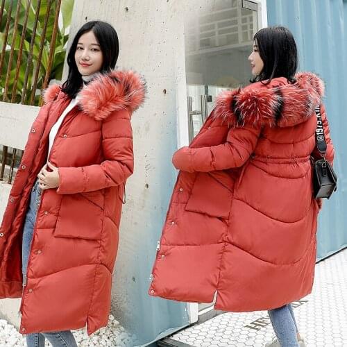 Long Paragraph. Overknee Cotton-padded Clothes 2019 New Pattern Easy BF Winter Down Cotton Suit-dress Loose Coat Group