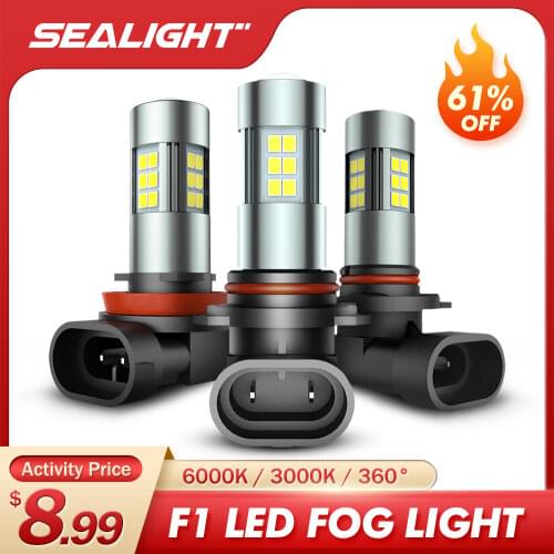 Sealight H11 LED Fog Light 2pcs 2400Lm 5202 H8 H9 H10 9006 HB4 H16 Auto Fog Bulbs 6000K 3000K 12V 360 Degree Car LED Fog Lamp