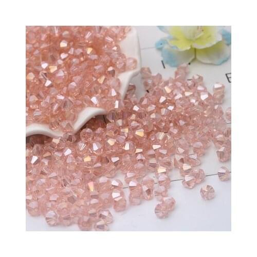 BEAUCHAMP 4mm 100pcs/lot Crystal Beads Bicone Necklace Tassel Earrings Bracelet Bow Knot Jewelry Findings Sewing Accessories