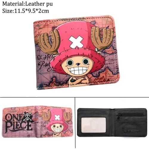 Anime One Piece Luffy Pu Teenager Wallet Photo Card Holder Student Casual Short Zip Coin Pocket Boys Girls Layers Purses Cartoon