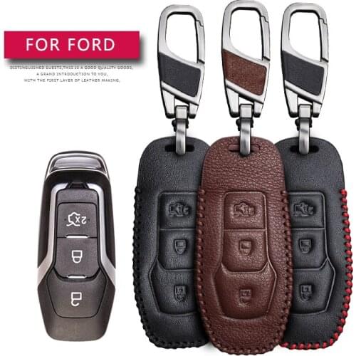 KUKAKEY Remote Smart Car Key Case For Ford Mondeo Escape Focus Fusion EXPLORER Mustang EVEREST Taurus Keychain Key Holder Cover