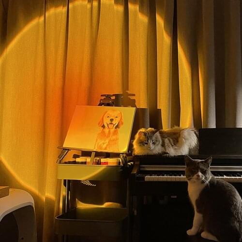 Sunset Projector Lamp Rainbow Atmosphere Led Night Light for Home Bedroom Coffe shop Background Wall Decoration USB Table Lamp